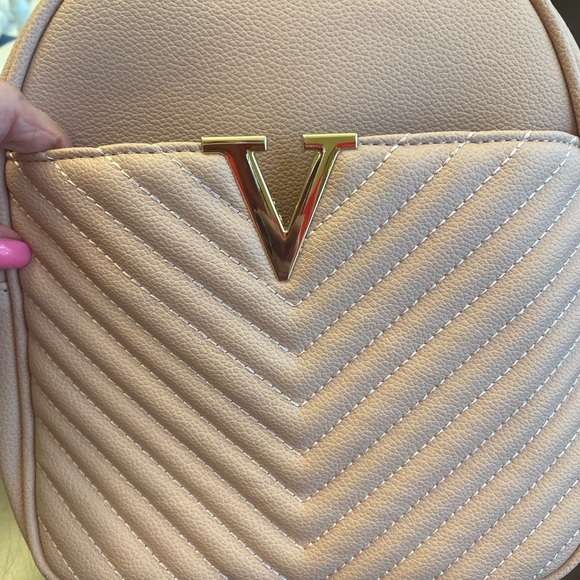 Dusty Pink Faux Leather Small Quilted Backpack NWOT - Picture 7 of 13